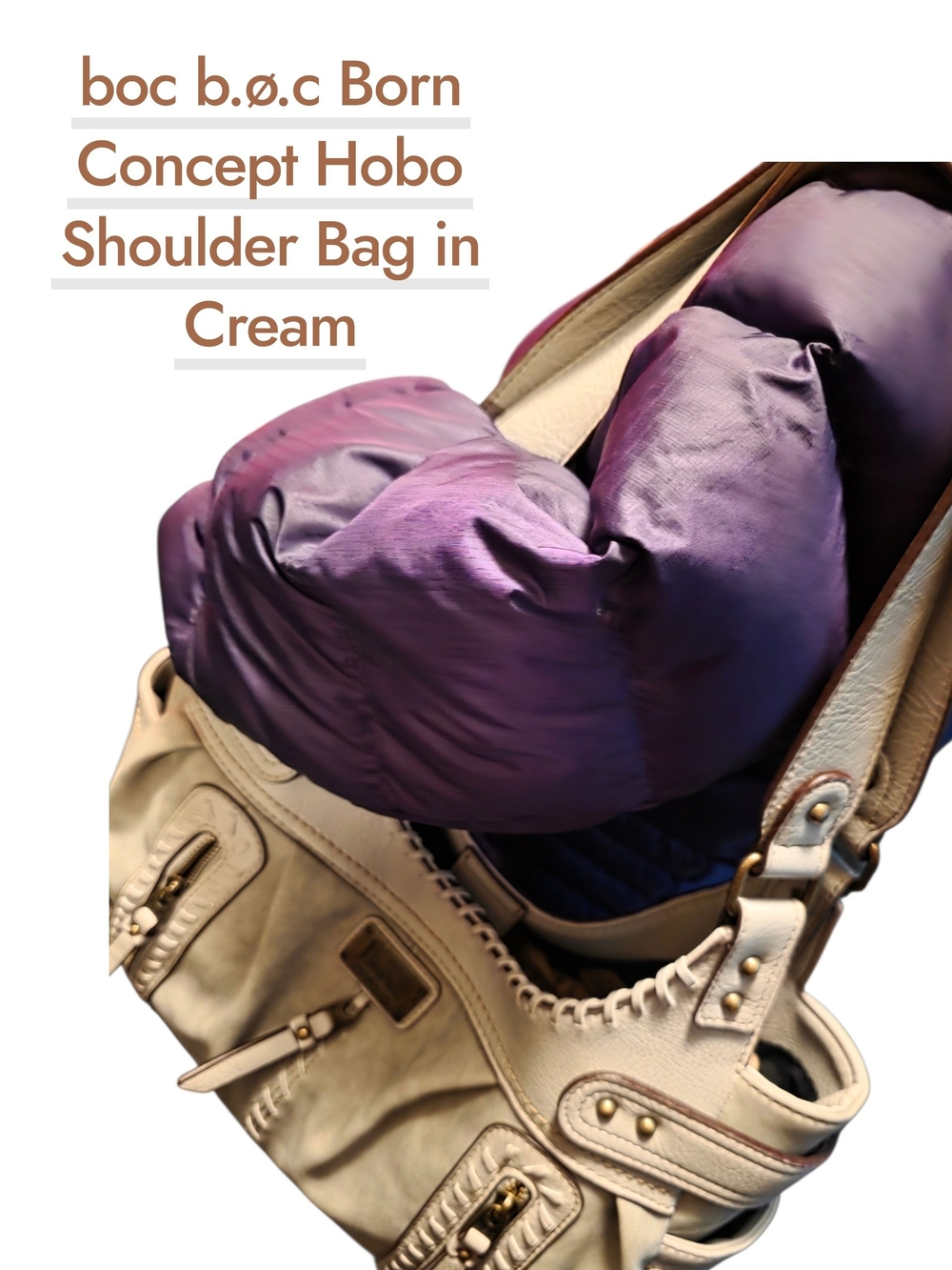 Boc b.ø.c Cream Hobo Shoulder Bag Nwot, Prestine Condition